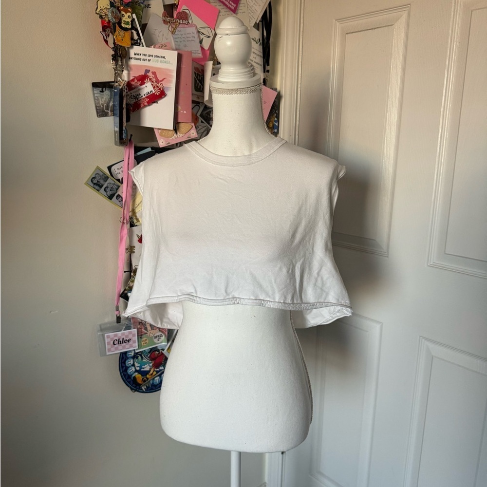 Free People Movement White Crop Top Large